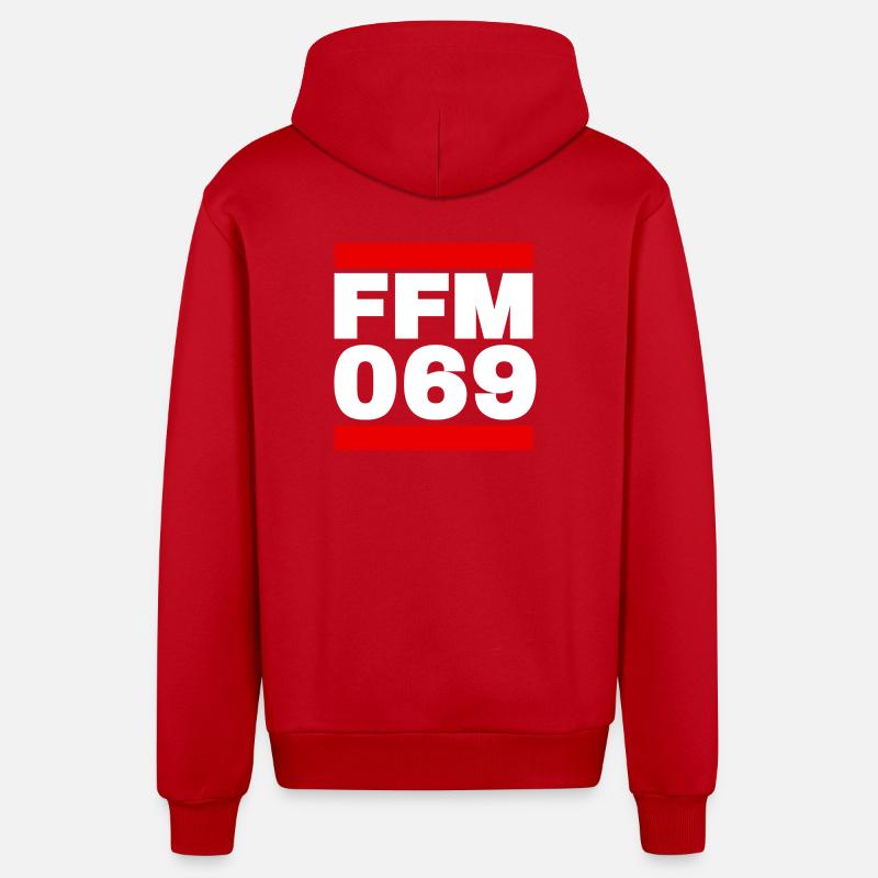 Francfort 069 - Veste à capuche bio décontractée fabriquée en UE - rouge