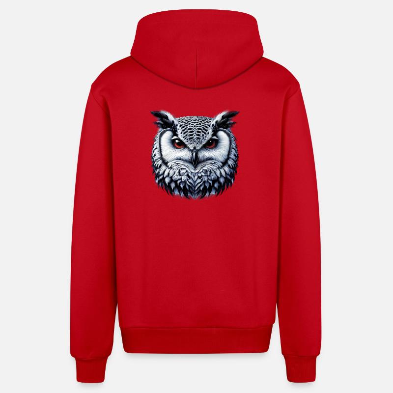 Eule - Organic Relaxed Kapuzenjacke Made in EU - Rot