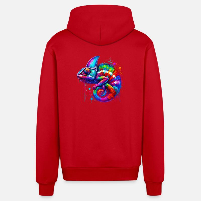 Chamäleon - Organic Relaxed Kapuzenjacke Made in EU - Rot