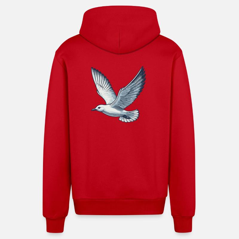 Möwe - Organic Relaxed Kapuzenjacke Made in EU - Rot