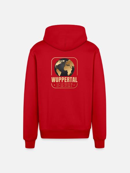 Wuppertal - Organic Relaxed Kapuzenjacke Made in EU - Rot