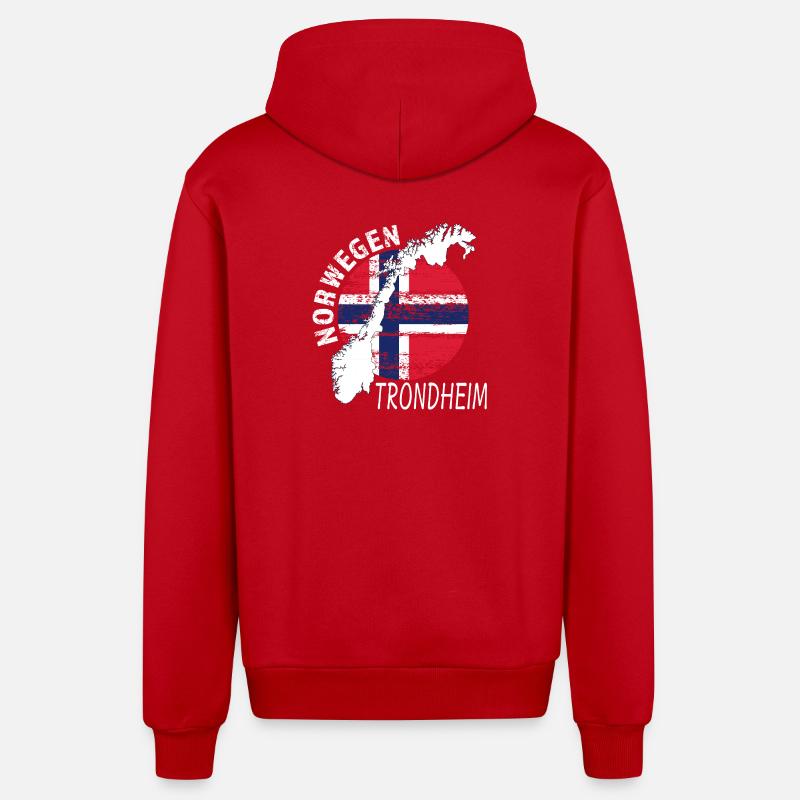 Trondheim - Veste à capuche bio décontractée fabriquée en UE - rouge