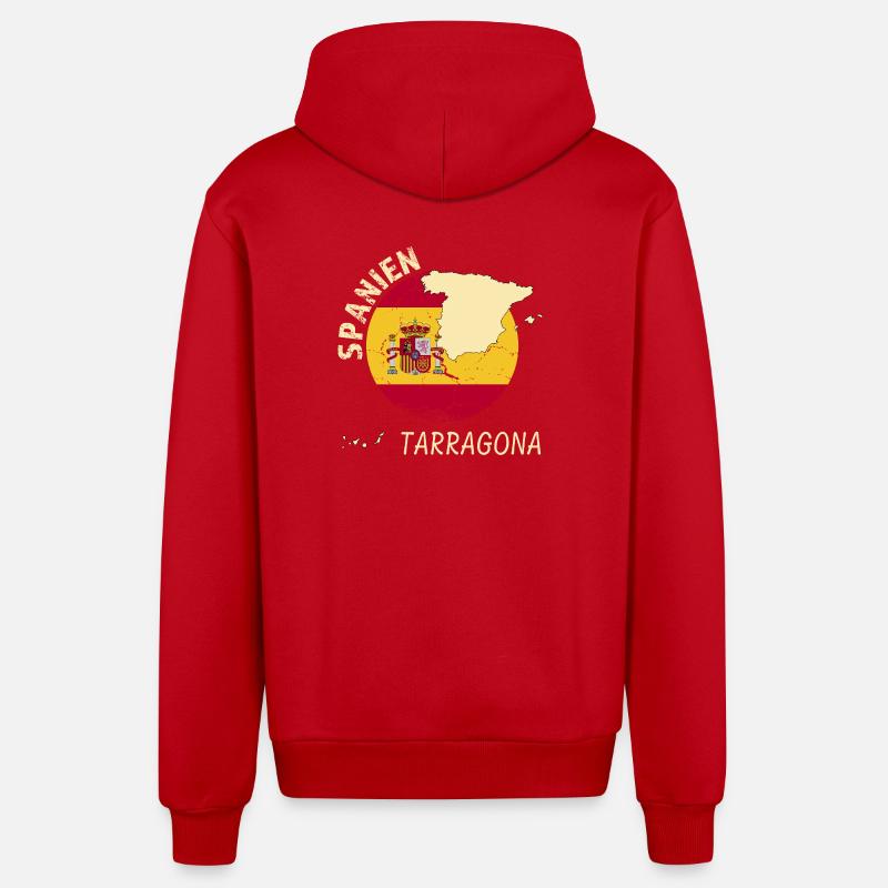 Tarragone - Veste à capuche bio décontractée fabriquée en UE - rouge