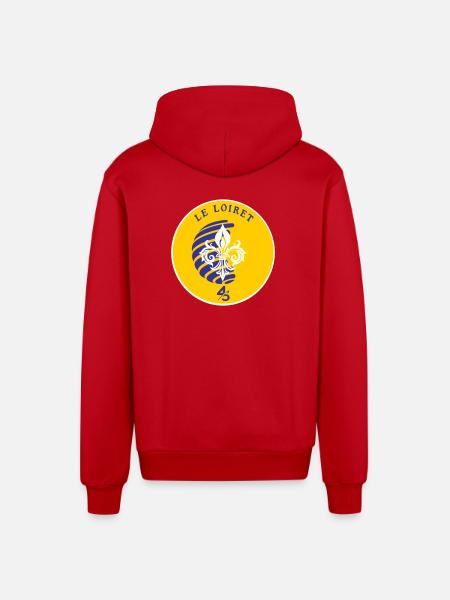 Fleur de Lys Loiret 45 - Organic Relaxed Hooded Jacket Made in EU - red