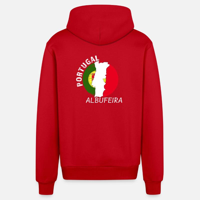 Albufeira - Veste à capuche bio décontractée fabriquée en UE - rouge