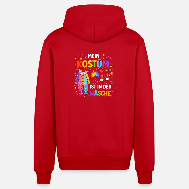 Mon costume est à laver - Veste à capuche bio décontractée fabriquée en UE - rouge