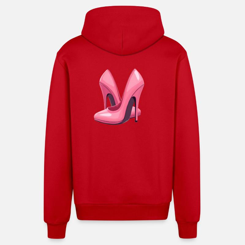 Chaussures à talons hauts - Veste à capuche bio décontractée fabriquée en UE - rouge