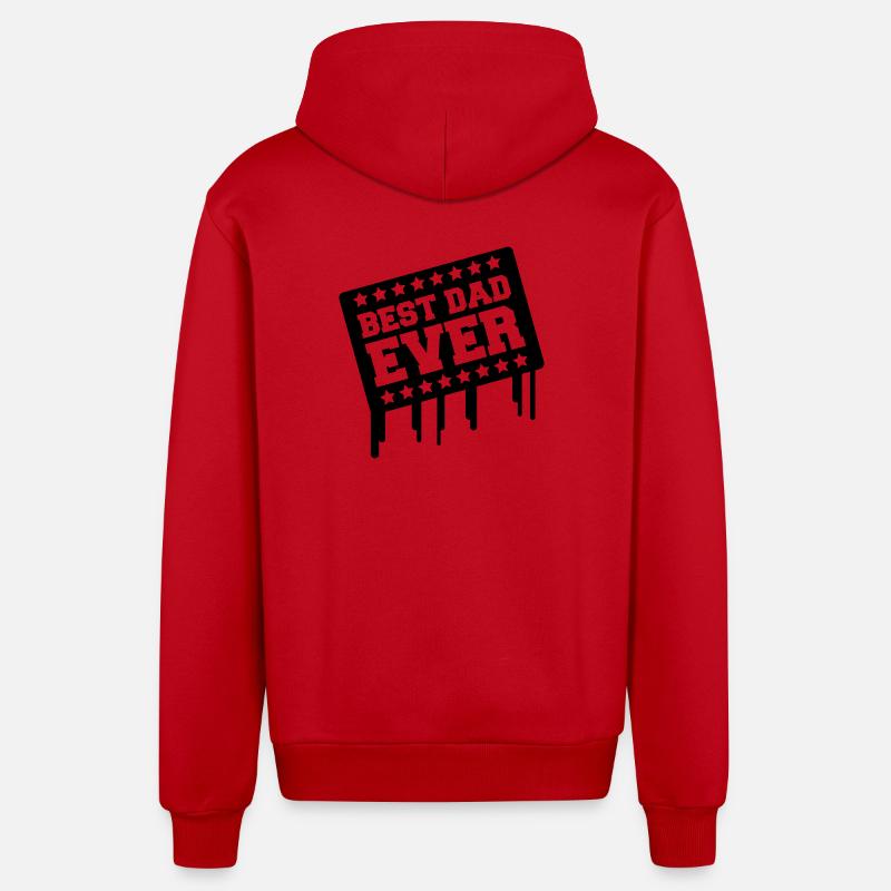 best_dad_ever03 - Veste à capuche bio décontractée fabriquée en UE - rouge