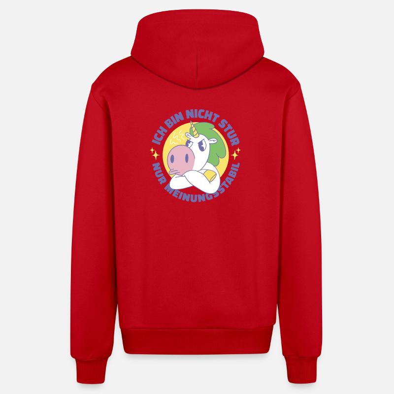 Licorne Stur HP - Veste à capuche bio décontractée fabriquée en UE - rouge
