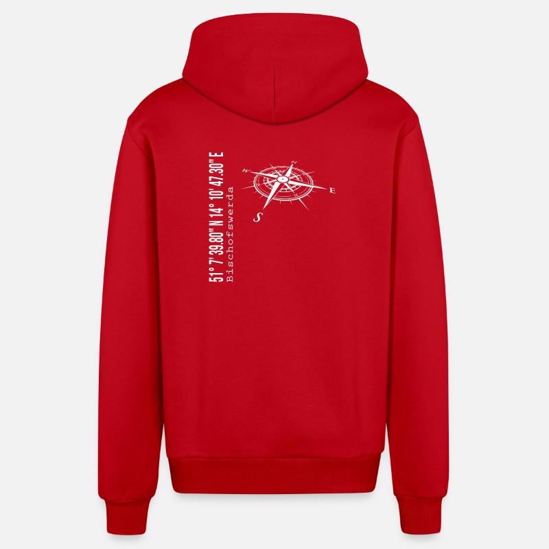 Bischofswerda - Organic Relaxed Hooded Jacket Made in EU - red