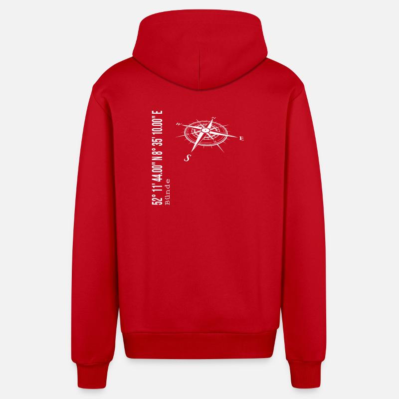 Frets - Organic Relaxed Hooded Jacket Made in EU - red