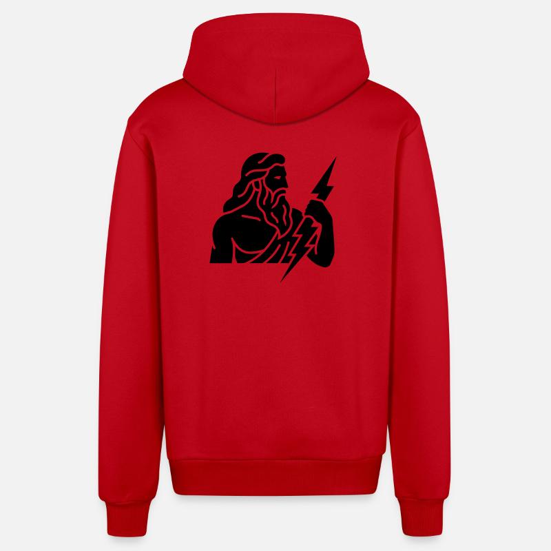 Zeus - Veste à capuche bio décontractée fabriquée en UE - rouge