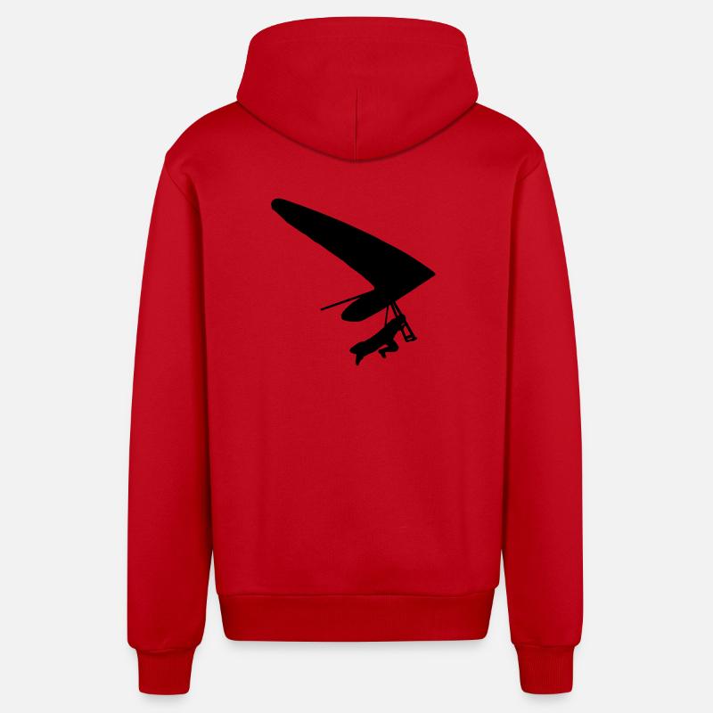 Hang - glider - Veste à capuche bio décontractée fabriquée en UE - rouge