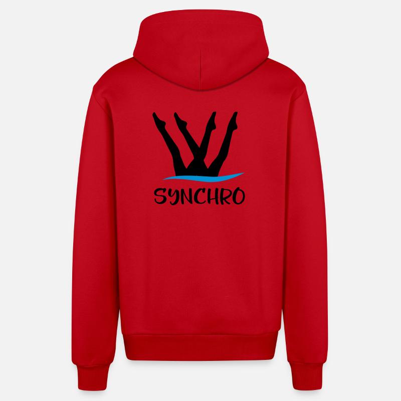 Synchronschwimmen - Organic Relaxed Kapuzenjacke Made in EU - Rot