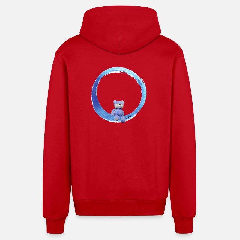 Peluche - Veste à capuche bio décontractée fabriquée en UE - rouge