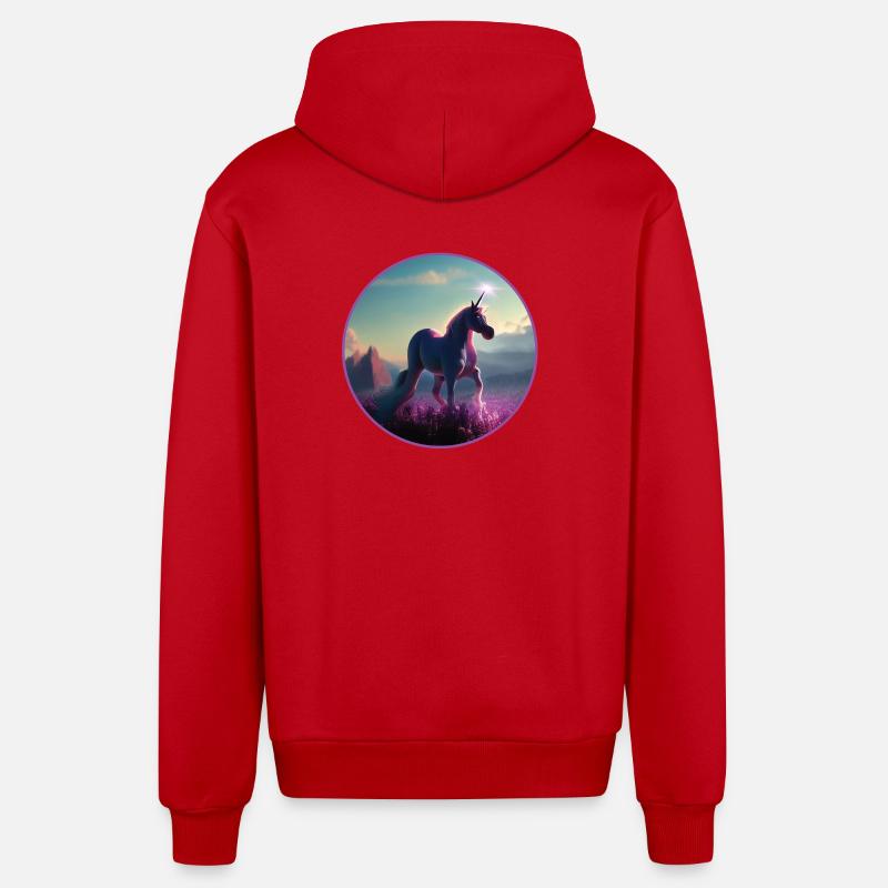 Einhorn - Organic Relaxed Kapuzenjacke Made in EU - Rot