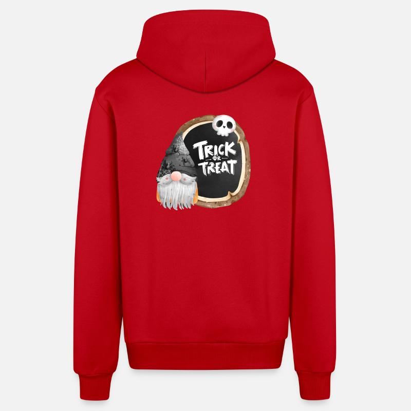 Halloween, Süßes oder Saures, Gnom - Organic Relaxed Kapuzenjacke Made in EU - Rot