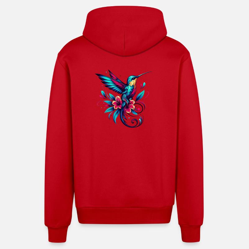 Kolibri - Organic Relaxed Kapuzenjacke Made in EU - Rot