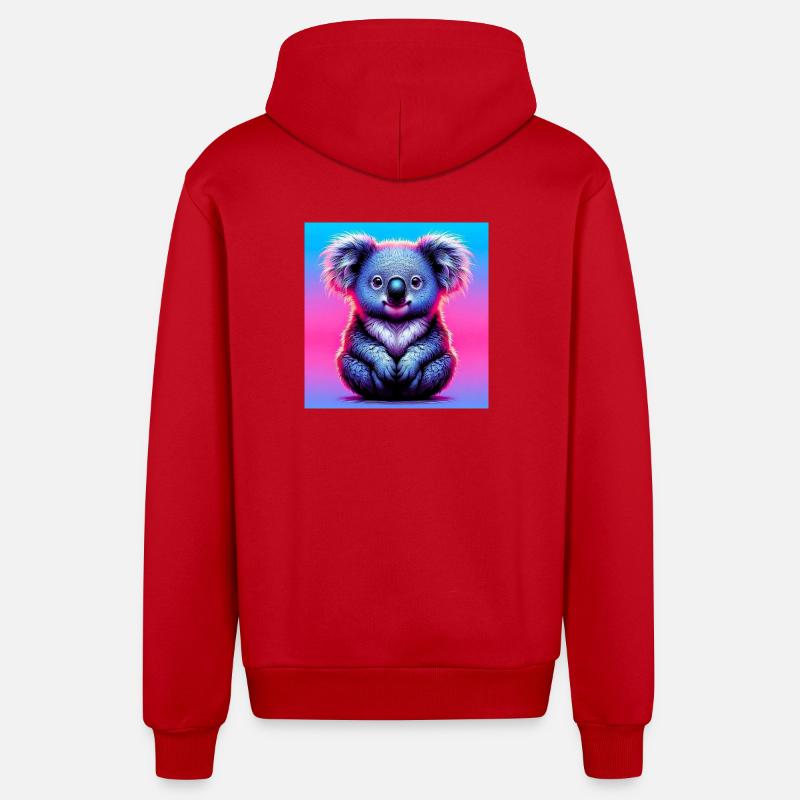 Koala - Veste à capuche bio décontractée fabriquée en UE - rouge