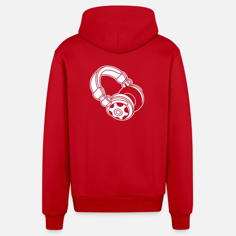 Silhouette du casque : DJ & Music Vibes - Veste à capuche bio décontractée fabriquée en UE - rouge