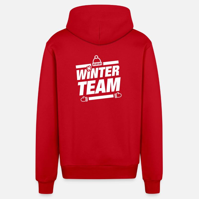 Équipe d’hiver Wintery - Veste à capuche bio décontractée fabriquée en UE - rouge
