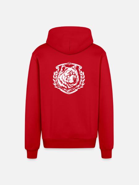 Dog crest - Organic Relaxed Hooded Jacket Made in EU - red