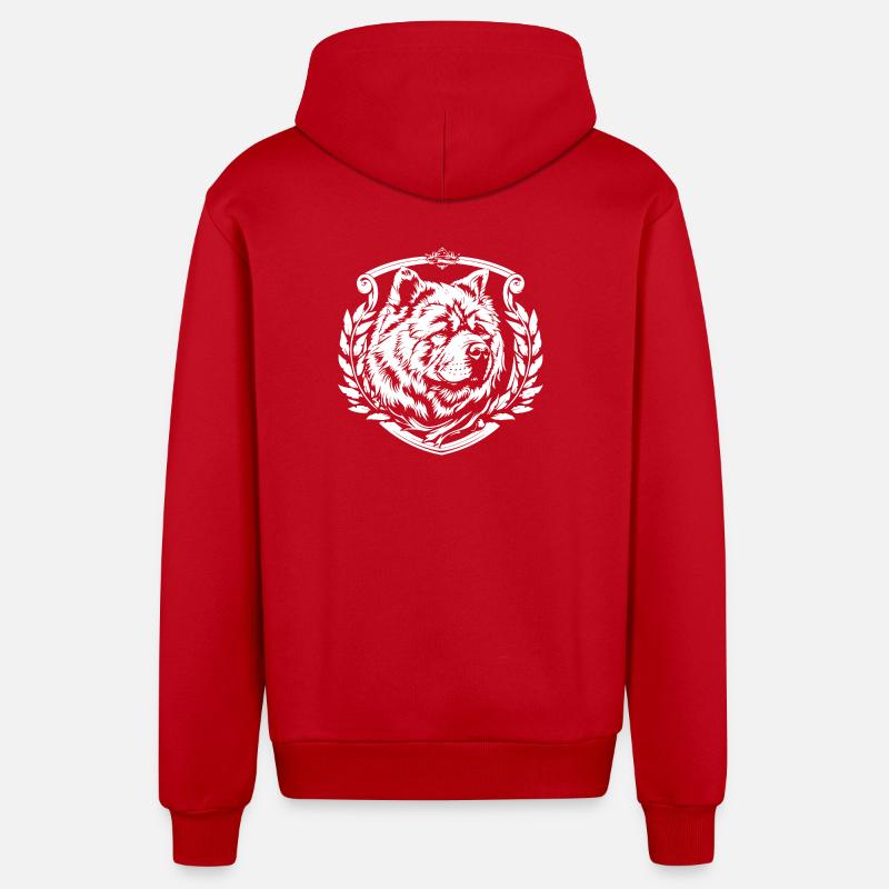 Hunde Wappen - Organic Relaxed Kapuzenjacke Made in EU - Rot