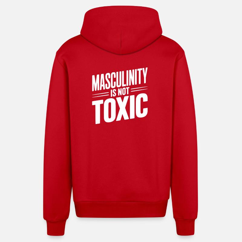 La masculinité n’est pas toxique - Veste à capuche bio décontractée fabriquée en UE - rouge