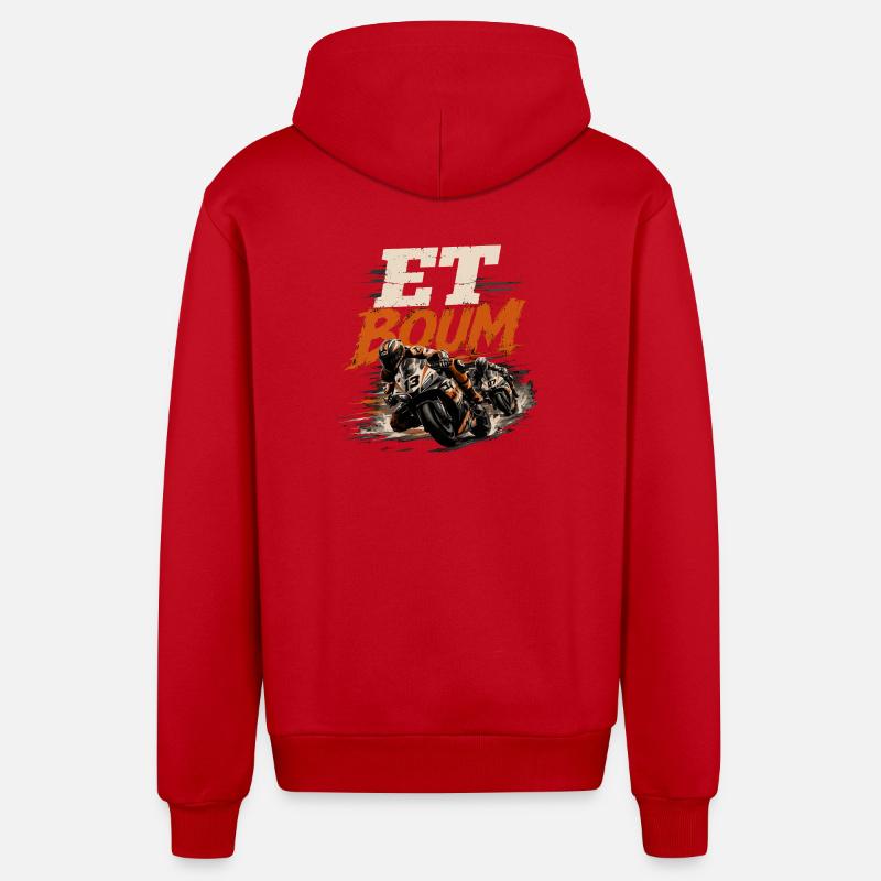 ET BOUM - Veste à capuche bio décontractée fabriquée en UE - rouge