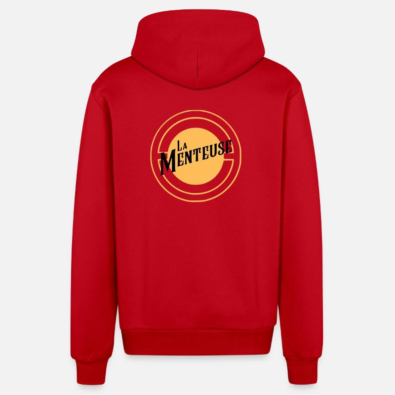 La Menteuse - Veste à capuche bio décontractée fabriquée en UE - rouge