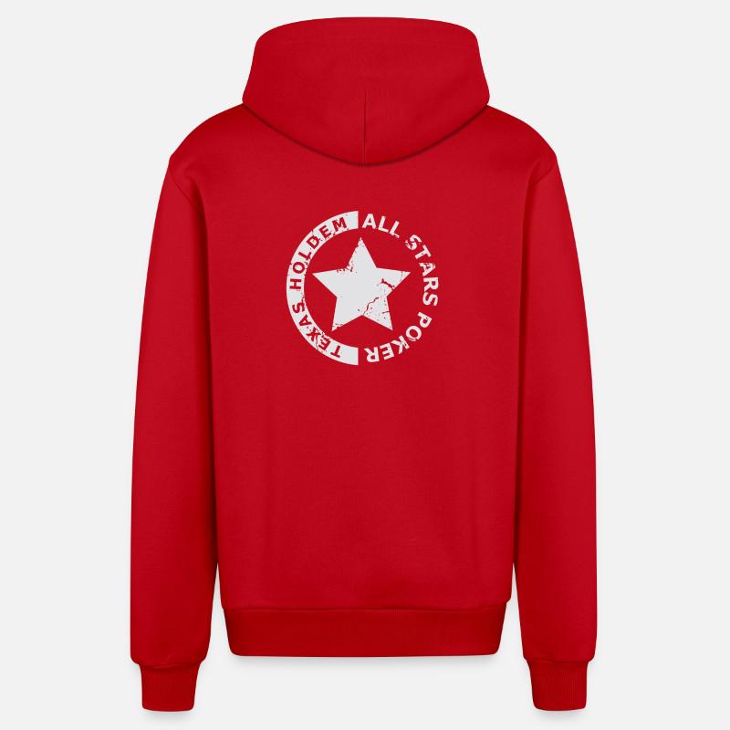 Étoile Texas Hold'em All Stars - Veste à capuche bio décontractée fabriquée en UE - rouge