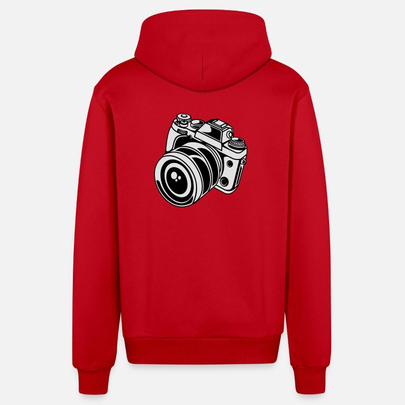 2541614 135426425 camera - Veste à capuche bio décontractée fabriquée en UE - rouge