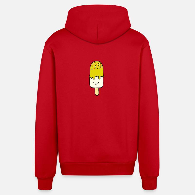 Eiscreme Eis Essen - Organic Relaxed Kapuzenjacke Made in EU - Rot