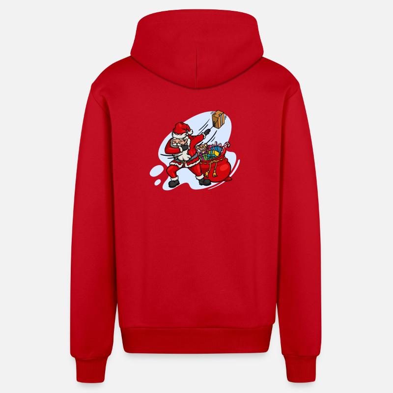 Doux Dab Dabbing Père Noël Noël - Veste à capuche bio décontractée fabriquée en UE - rouge