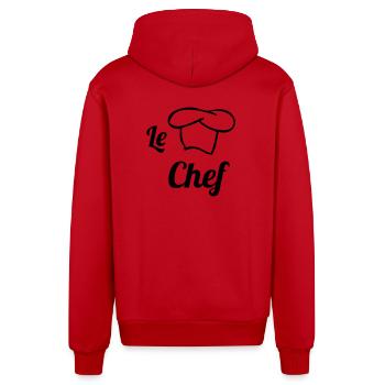 Le Chef - Veste à capuche bio décontractée fabriquée en UE - rouge - Dos
