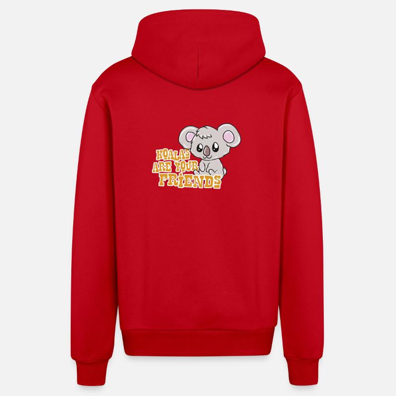 Koala - Veste à capuche bio décontractée fabriquée en UE - rouge