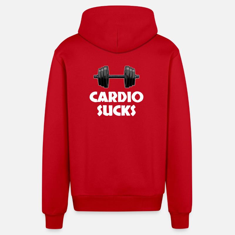 Musculation musculation musculation musculation - Veste à capuche bio décontractée fabriquée en UE - rouge