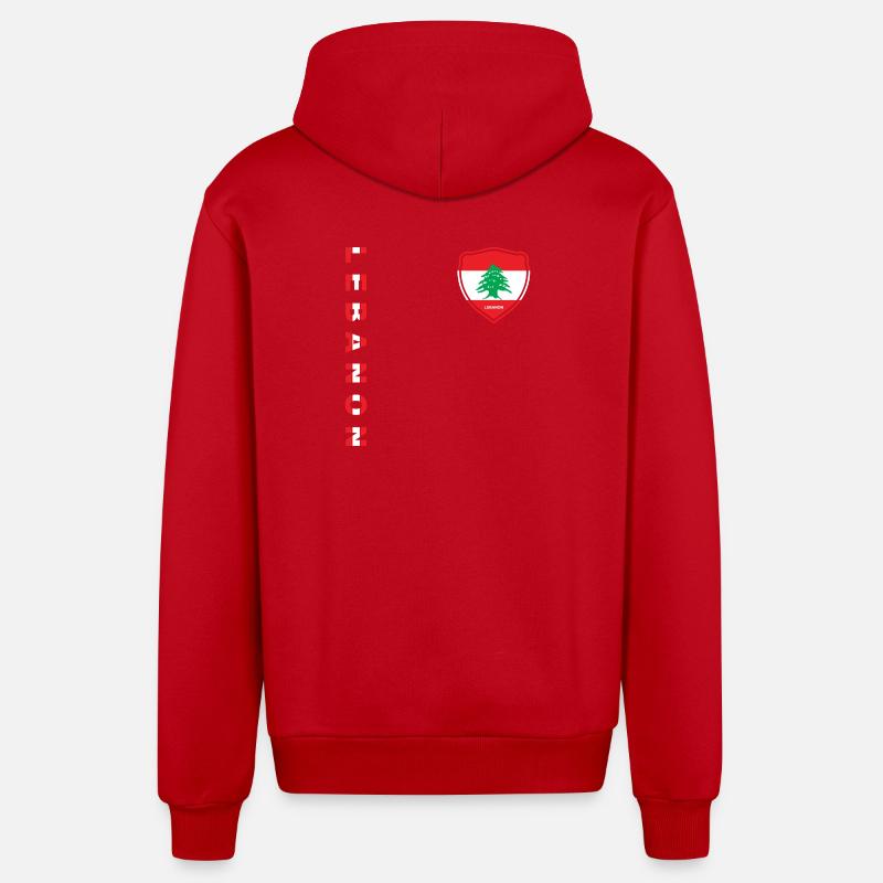 Libanon Beirut Libanese Libanesin Libanesisch LBN - Organic Relaxed Kapuzenjacke Made in EU - Rot