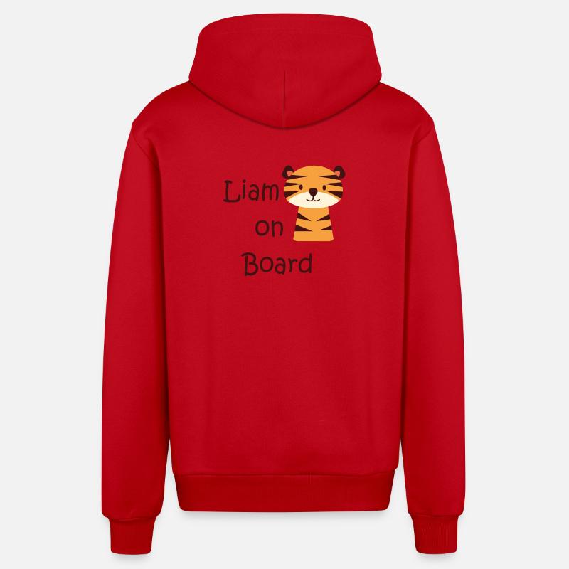 Liam on board - Veste à capuche bio décontractée fabriquée en UE - rouge