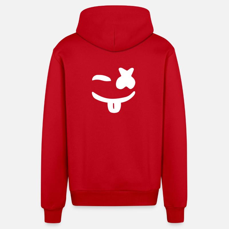 Marshmello - Veste à capuche bio décontractée fabriquée en UE - rouge