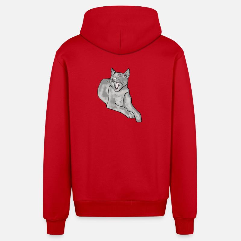 chat - Veste à capuche bio décontractée fabriquée en UE - rouge