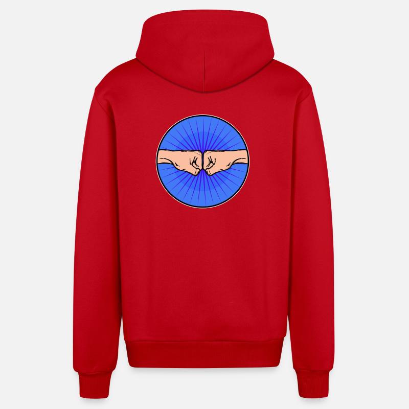 Buddy Beste Freunde - Organic Relaxed Kapuzenjacke Made in EU - Rot