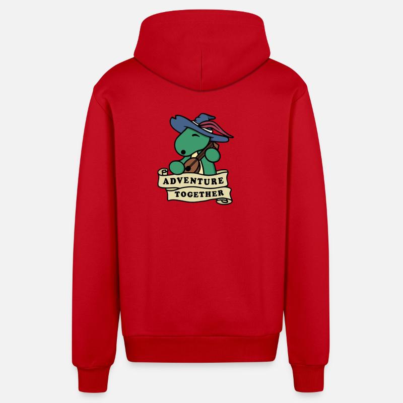 Aventure ensemble - Veste à capuche bio décontractée fabriquée en UE - rouge