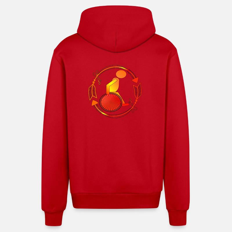Rollstuhllfahrer Gehbehinderung ROLLSTUHL - Organic Relaxed Kapuzenjacke Made in EU - Rot