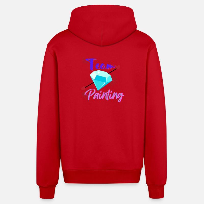 Team Diamond Painting - Veste à capuche bio décontractée fabriquée en UE - rouge