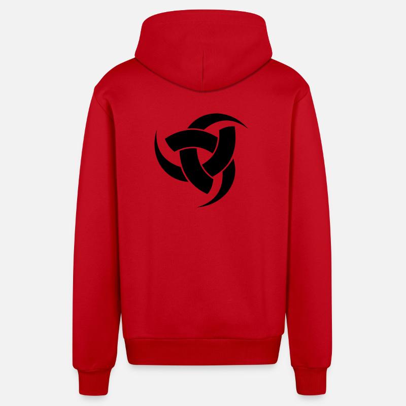 Odins Drei-Hörner-Symbol - Organic Relaxed Kapuzenjacke Made in EU - Rot