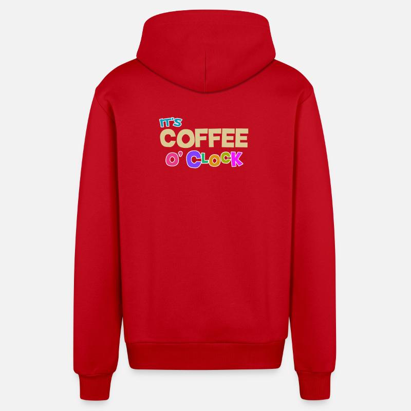 Cool Kaffee Koffein Statement Kaffeeliebhaber - Organic Relaxed Kapuzenjacke Made in EU - Rot