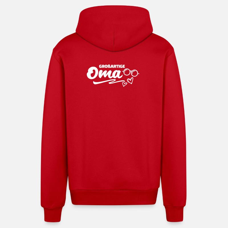 Großmutter Cool Oma Statement Brille Großmama - Organic Relaxed Kapuzenjacke Made in EU - Rot