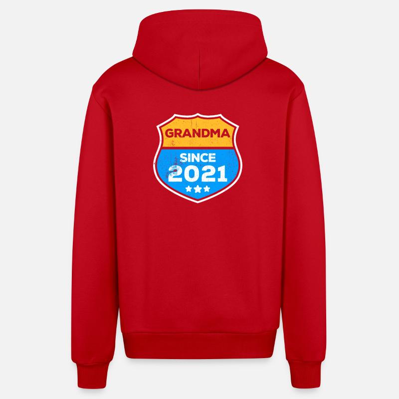 Grand-mère Grand-mère Déclaration Retraitée Grand-mère - Veste à capuche bio décontractée fabriquée en UE - rouge