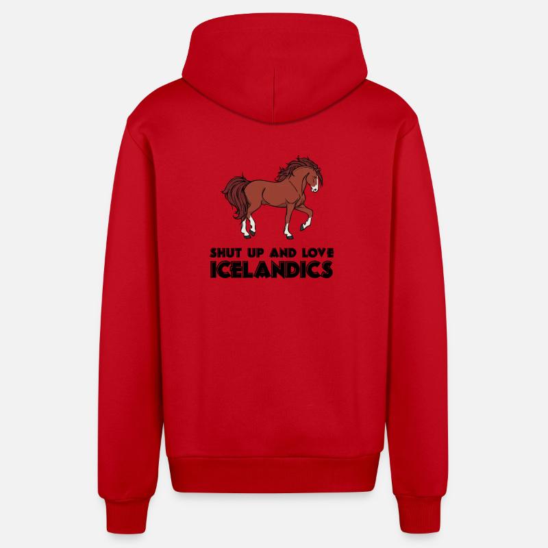 Cool Islandpferde Statement Pferdeliebe Isländer - Organic Relaxed Kapuzenjacke Made in EU - Rot